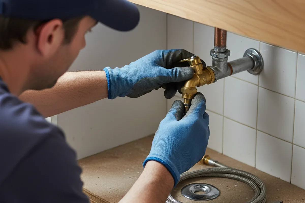 Shutoff valve and fitting work during Burst Pipe Repair in Childwold
